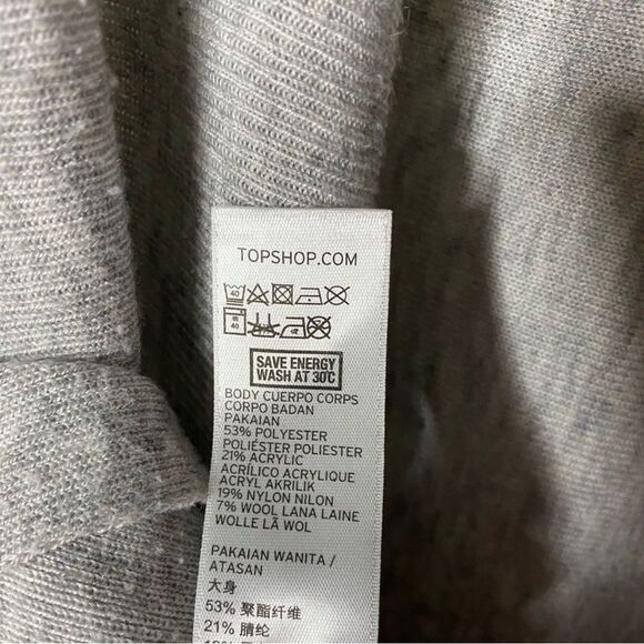 Topshop Gray Long Sleeve Wool Blend Sweater - Picture 9 of 9